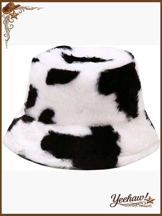 Faux Fur Bucket Hat Fluffy Winter Hat Unisex Warm Fuzzy Hat